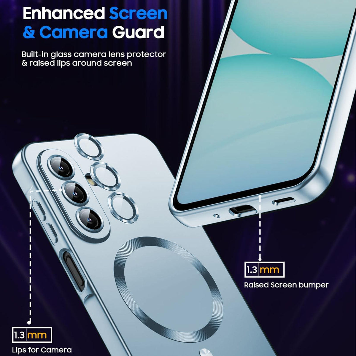 For Galaxy A26 5G Ultra thin Metallic TPU MagSafe Phone Case with Lens Film - Sierra Blue - SYA003492713D