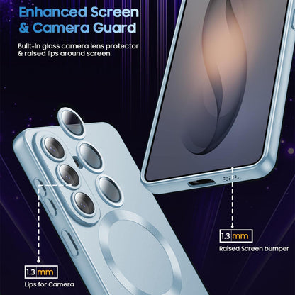 For Galaxy S24 FE 5G Ultra thin Metallic TPU MagSafe Phone Case with Lens Film - Sierra Blue - SYA003492719D