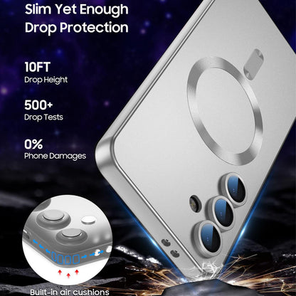 For Galaxy A15 5G Ultra thin Metallic TPU MagSafe Phone Case with Lens Film - Silver - SYA003492720C