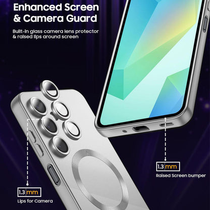 For Galaxy A15 5G Ultra thin Metallic TPU MagSafe Phone Case with Lens Film - Silver - SYA003492720C