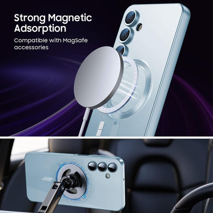For Galaxy A15 5G Ultra thin Metallic TPU MagSafe Phone Case with Lens Film - Sierra Blue - SYA003492720D
