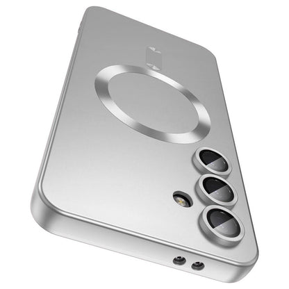 For Galaxy A55 5G Ultra thin Metallic TPU MagSafe Phone Case with Lens Film - Silver - SYA003492721C