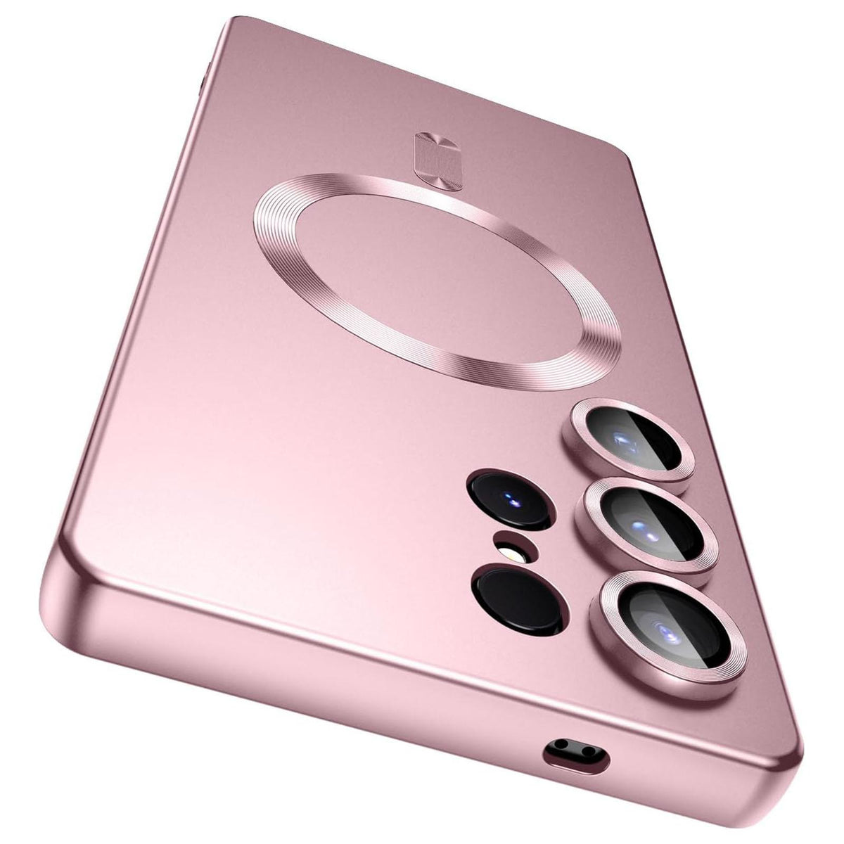 For Galaxy S24 Ultra 5G Ultra thin Metallic TPU MagSafe Phone Case with Lens Film - Pink - SYA003492723A