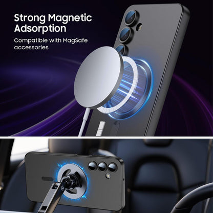 For Galaxy A25 5G Ultra thin Metallic TPU MagSafe Phone Case with Lens Film - Black - SYA003492726B