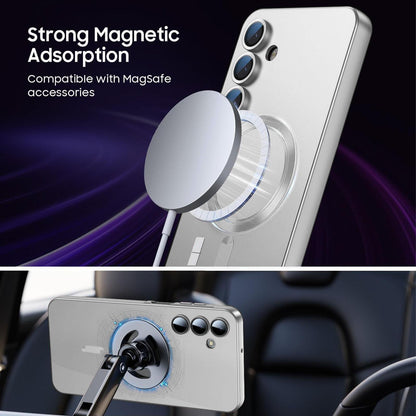 For Galaxy A25 5G Ultra thin Metallic TPU MagSafe Phone Case with Lens Film - Silver - SYA003492726C