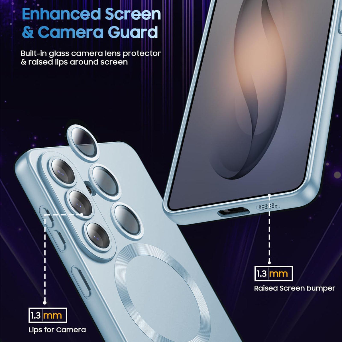 For Galaxy S23 FE 5G Ultra thin Metallic TPU MagSafe Phone Case with Lens Film - Sierra Blue - SYA003492727D