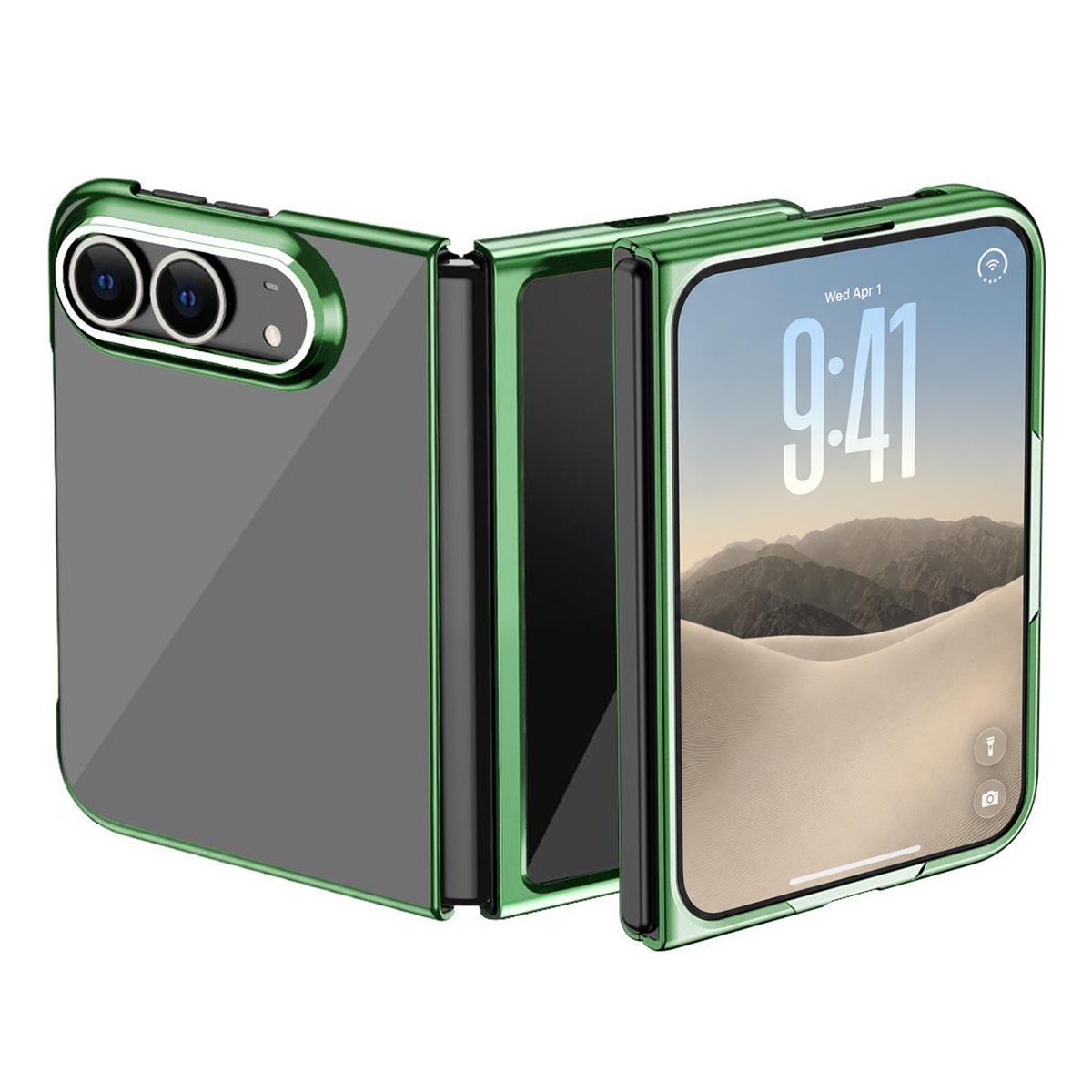 For iPhone Duo Electroplating Transparent Shockproof Phone Case - Green - SYA003492801D