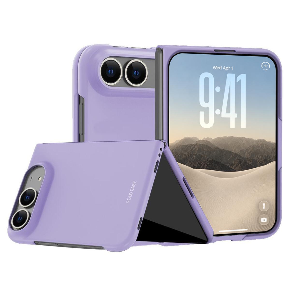 For iPhone Duo Skinfeel Electroplating All-inclusive Shockproof Phone Case - Purple - SYA003493301E