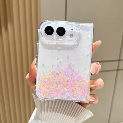 For iPhone Duo Sequins Glitter Gradient Epoxy TPU Phone Case - Brilliant Colors - SYA003495001C
