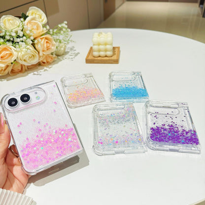 For iPhone Duo Sequins Glitter Gradient Epoxy TPU Phone Case - Blue - SYA003495001A