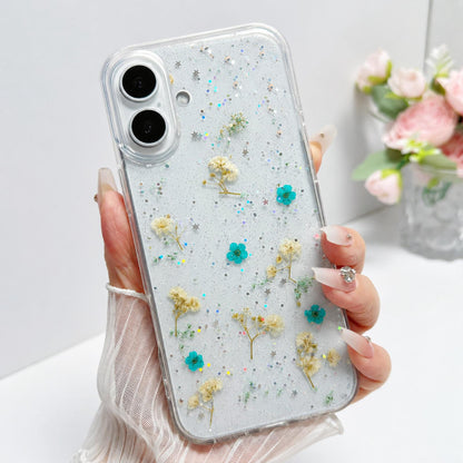 For iPhone 17 Gypsophila Flowers Pattern TPU Protective Phone Case - Green - SYA003495305D