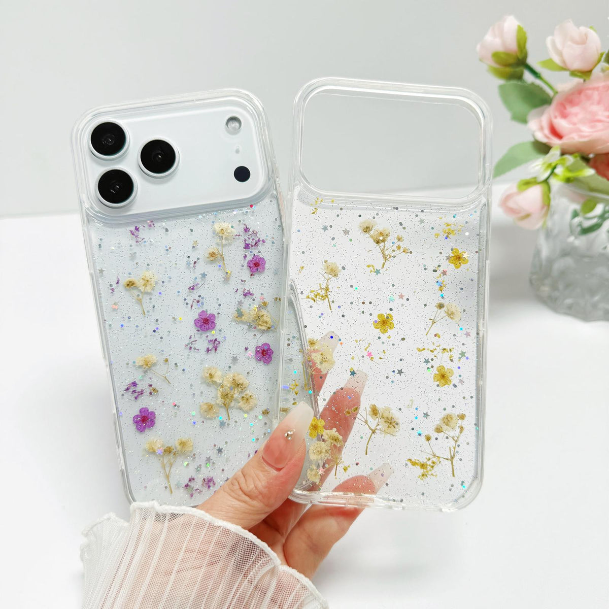 For iPhone Air Gypsophila Flowers Pattern TPU Protective Phone Case - Purple - SYA003495304B