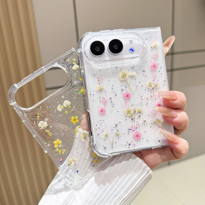 For iPhone Duo Gypsophila Flowers Pattern TPU Protective Phone Case - Pink - SYA003495501A
