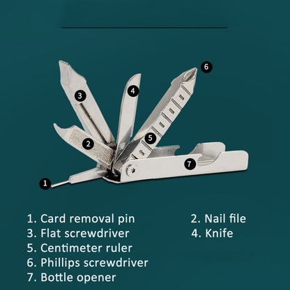 5 In 1 Multi Tool Small Outdoor Gadgets With SIM Tray Ejector, Screwdriver, Bottle Opener, Etc