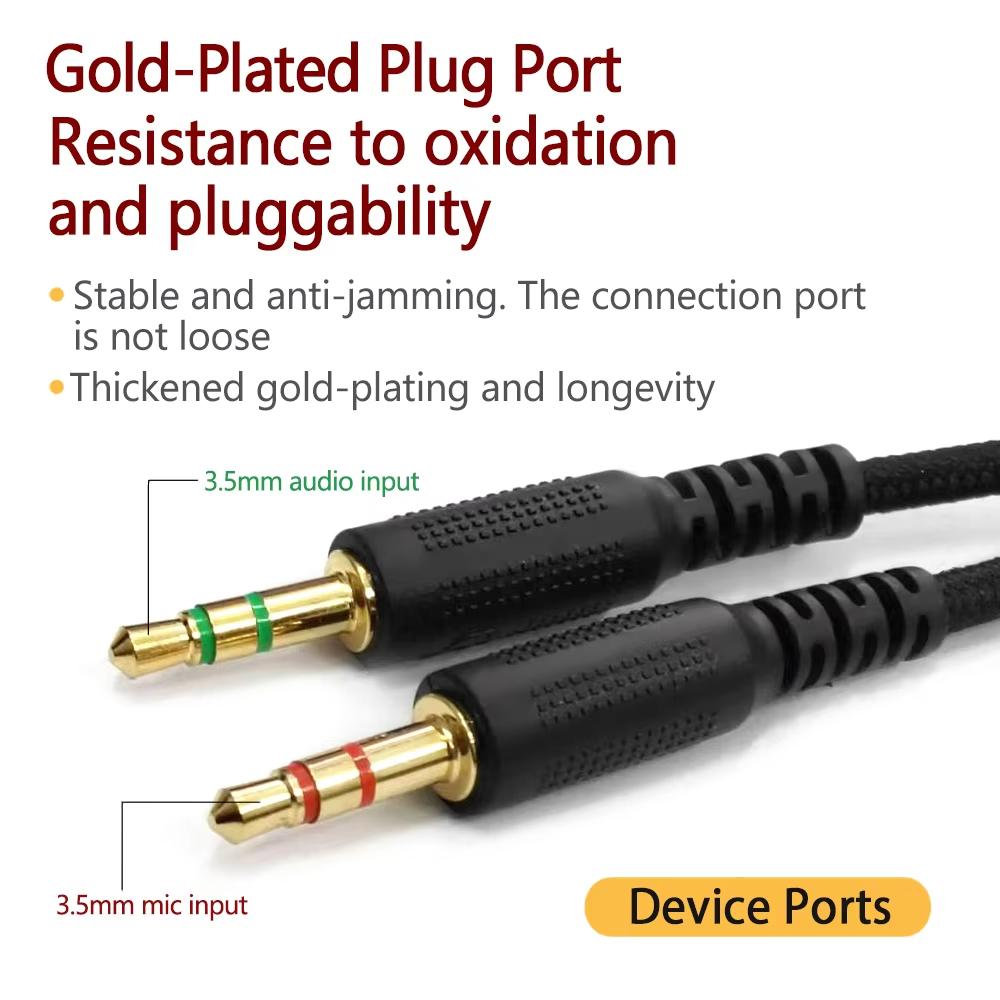 For Razer Kraken V2 3.5mm Male To Female 2 In 1 Extension Cable Audio Adapter, Length: 2m(Black)