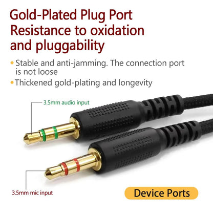For Razer Kraken V2 3.5mm Male To Female 2 In 1 Extension Cable Audio Adapter, Length: 2m(Black)