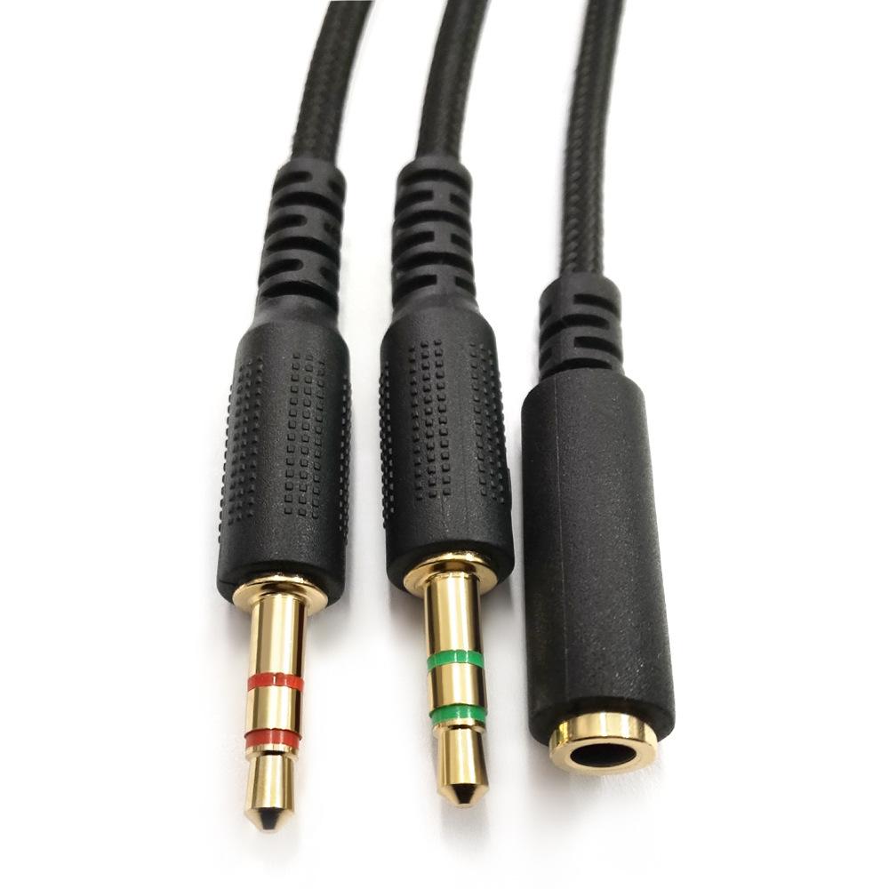 For Razer Kraken V2 3.5mm Male To Female 2 In 1 Extension Cable Audio Adapter, Length: 2m(Black)