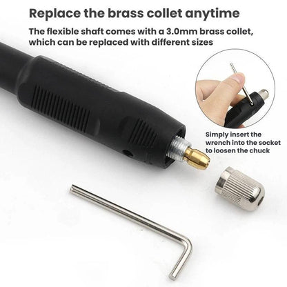 108cm Electric Grinder Engraver Extension Cable Flex Shaft Extension Cord(Silver Clip)