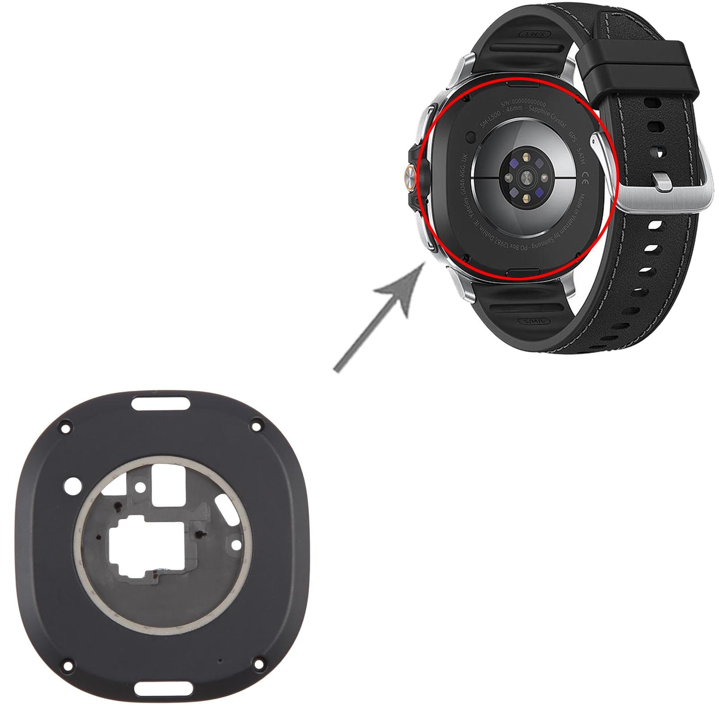 For Samsung Galaxy Watch8 Classic 46mm SM-L500/L505 Original Rear Housing Cover (Black)