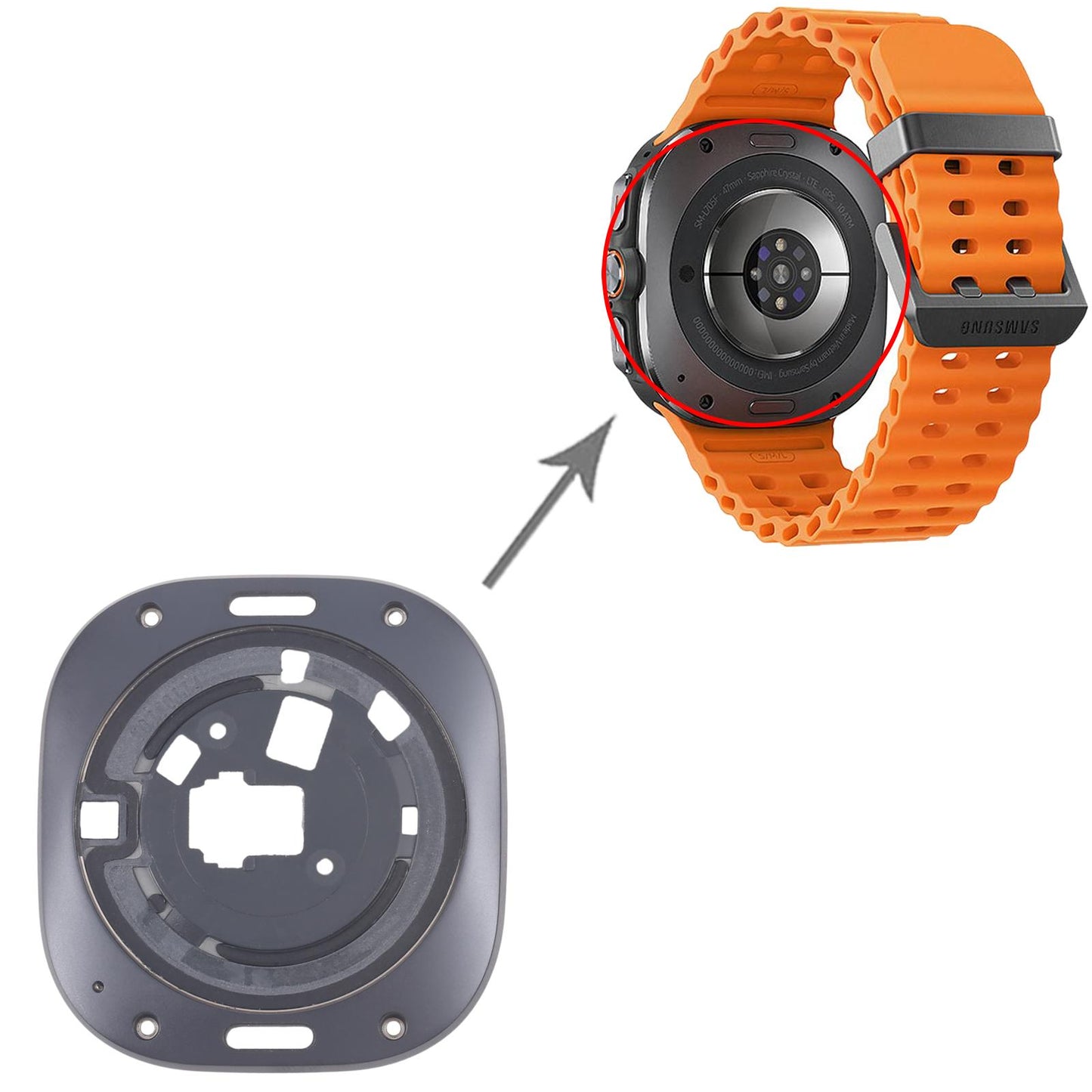 For Samsung Galaxy Watch Ultra SM-L705/L700 Original Rear Housing Cover (Black)